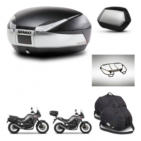 SHAD Maletas SH35 PREMIUM + soporte montaje baul SH48 accesorios TITANIUM KIT-481597