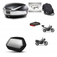 SHAD SH35 PREMIUM suitcases + mounting bracket SH48 trunk accessories TITANIUM KIT-481603