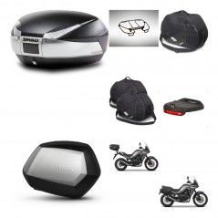 SHAD SH35 PREMIUM suitcases + mounting bracket SH48 trunk accessories TITANIUM KIT-481615