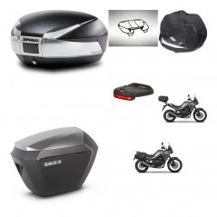 SHAD Maletas sh23 alu + soporte montaje baul SH48 accesorios TITANIUM PREMIUM KIT-481616