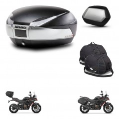 SHAD SH35 PREMIUM suitcases + mounting bracket SH48 trunk accessories TITANIUM KIT-481621