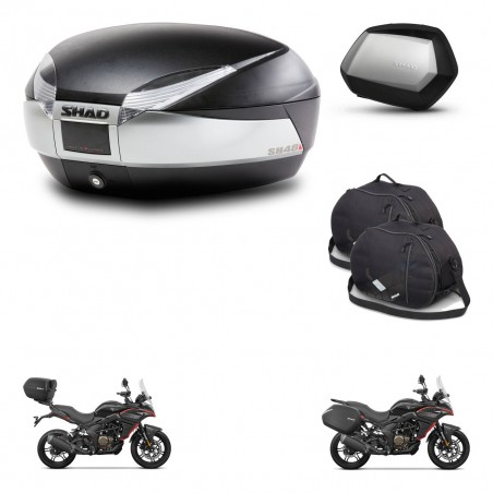 SHAD Maletas SH35 PREMIUM + soporte montaje baul SH48 accesorios TITANIUM KIT-481621