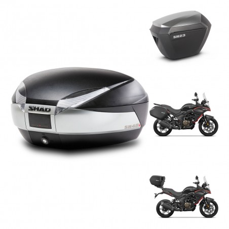 SHAD Maletas sh23 alu + soporte montaje baul SH48 TITANIUM PREMIUM KIT-481622