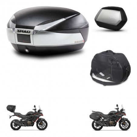 SHAD Maletas SH35 PREMIUM + soporte montaje baul SH48 accesorios TITANIUM KIT-481632