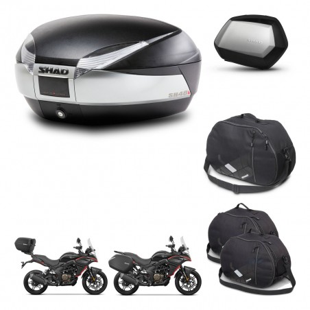 SHAD Maletas SH35 PREMIUM + soporte montaje baul SH48 accesorios TITANIUM KIT-481633
