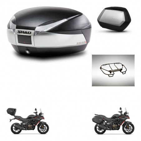 SHAD Maletas SH35 PREMIUM + soporte montaje baul SH48 accesorios TITANIUM KIT-481644