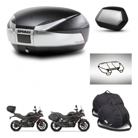 SHAD Maletas SH35 PREMIUM + soporte montaje baul SH48 accesorios TITANIUM KIT-481645