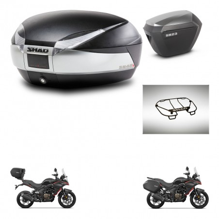 SHAD Maletas sh23 alu + soporte montaje baul SH48 accesorios TITANIUM PREMIUM KIT-481646
