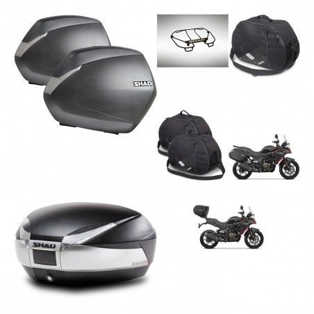 SHAD Baul SH48 + soporte montaje maletas SH36 accesorios TITANIUM PREMIUM KIT-481654