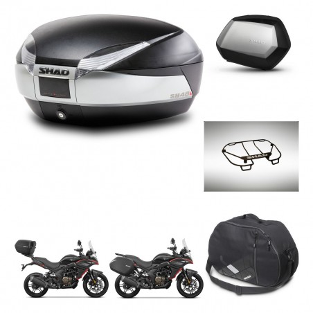 SHAD Maletas SH35 PREMIUM + soporte montaje baul SH48 accesorios TITANIUM KIT-481656
