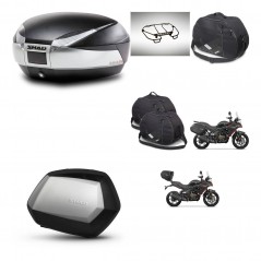 SHAD SH35 PREMIUM suitcases + mounting bracket SH48 trunk accessories TITANIUM KIT-481657