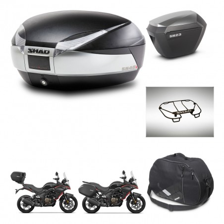 SHAD Maletas sh23 alu + soporte montaje baul SH48 accesorios TITANIUM PREMIUM KIT-481658