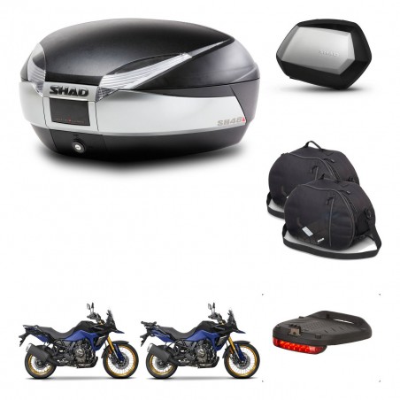 SHAD Maletas SH35 PREMIUM + soporte montaje baul SH48 accesorios TITANIUM KIT-481675