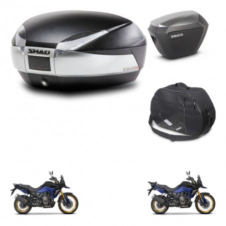 SHAD Maletas sh23 alu + soporte montaje baul SH48 accesorios TITANIUM PREMIUM KIT-481682