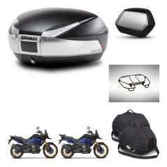 SHAD SH35 PREMIUM suitcases + mounting bracket SH48 trunk accessories TITANIUM KIT-481693