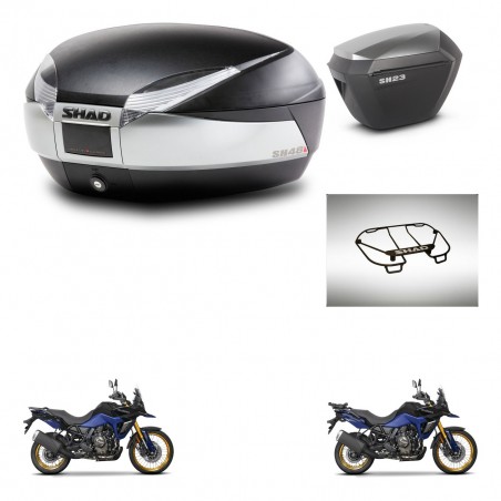 SHAD Maletas sh23 alu + soporte montaje baul SH48 accesorios TITANIUM PREMIUM KIT-481694
