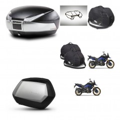 SHAD SH35 PREMIUM suitcases + mounting bracket SH48 trunk accessories TITANIUM KIT-481705
