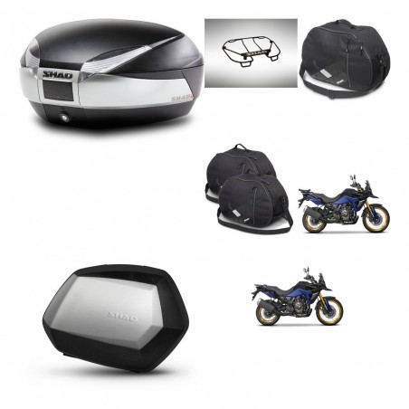SHAD Maletas SH35 PREMIUM + soporte montaje baul SH48 accesorios TITANIUM KIT-481705