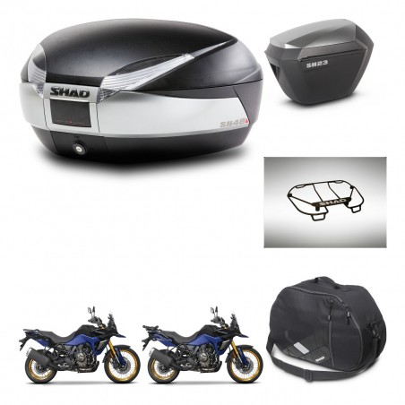 SHAD Maletas sh23 alu + soporte montaje baul SH48 accesorios TITANIUM PREMIUM KIT-481706