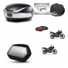SHAD Maletas SH35 PREMIUM + soporte montaje baul SH48 accesorios TITANIUM KIT-481710