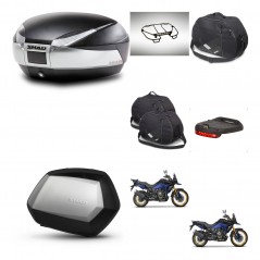 SHAD SH35 PREMIUM suitcases + mounting bracket SH48 trunk accessories TITANIUM KIT-481711