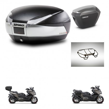 SHAD Maletas sh23 alu + soporte montaje baul SH48 accesorios TITANIUM PREMIUM KIT-481790
