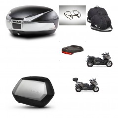 SHAD Maletas SH35 PREMIUM + soporte montaje baul SH48 accesorios TITANIUM KIT-481795