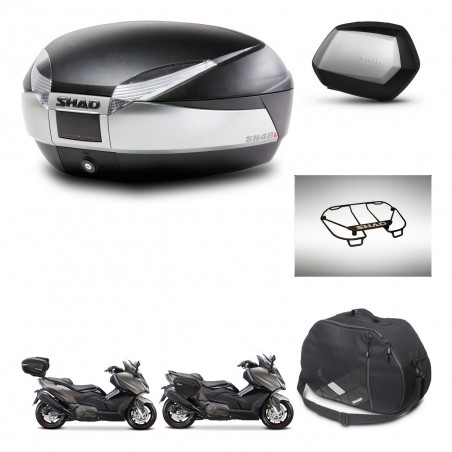 SHAD Maletas SH35 PREMIUM + soporte montaje baul SH48 accesorios TITANIUM KIT-481800