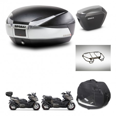 SHAD Maletas sh23 alu + soporte montaje baul SH48 accesorios TITANIUM PREMIUM KIT-481802