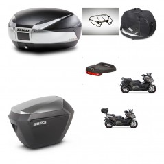 SHAD Maletas sh23 alu + soporte montaje baul SH48 accesorios TITANIUM PREMIUM KIT-481808
