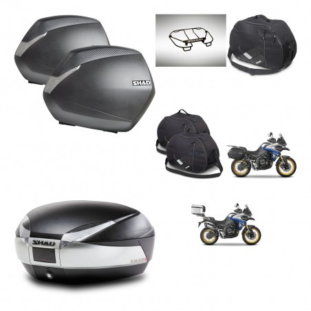 SHAD Baul SH48 + soporte montaje maletas SH36 accesorios TITANIUM PREMIUM KIT-481846