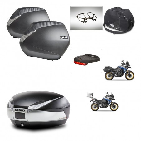 SHAD SH48 trunk + mounting bracket SH36 suitcases accessories TITANIUM PREMIUM KIT-481851