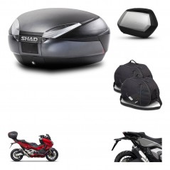 SHAD Maletas SH35 PREMIUM + soporte montaje baul SH48 accesorios DARK GREY KIT-481861