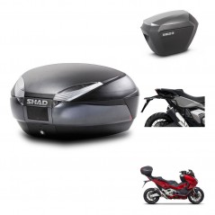SHAD Maletas sh23 alu + soporte montaje baul SH48 DARK GREY PREMIUM KIT-481862