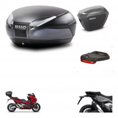 SHAD SH23 alu suitcases + mounting bracket SH48 trunk accessories DARK GREY PREMIUM KIT-481868