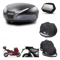 SHAD Maletas SH35 PREMIUM + soporte montaje baul SH48 accesorios DARK GREY KIT-481873