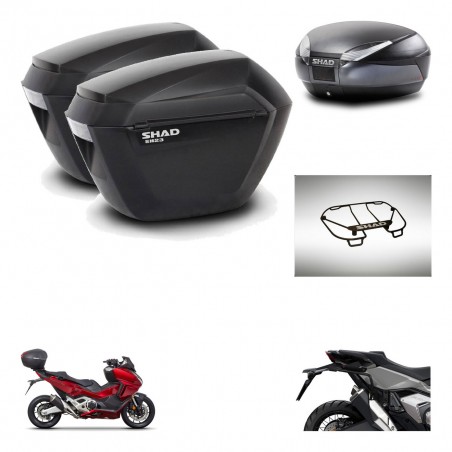 SHAD Baul SH48 + soporte montaje maletas sh23 accesorios DARK GREY PREMIUM KIT-481883