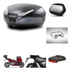 SHAD Maletas SH35 PREMIUM + soporte montaje baul SH48 accesorios DARK GREY KIT-481890