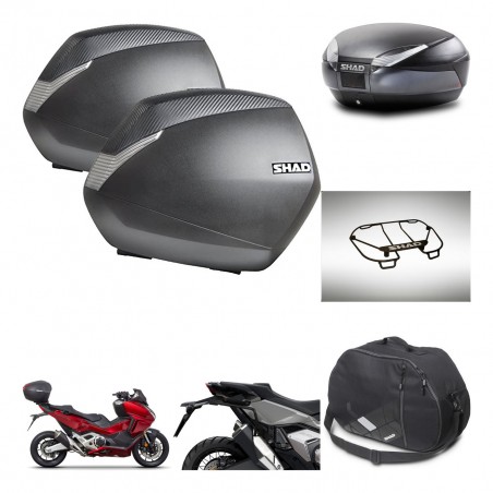 SHAD Baul SH48 + soporte montaje maletas SH36 accesorios DARK GREY PREMIUM KIT-481893