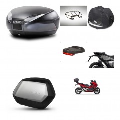 SHAD Maletas SH35 PREMIUM + soporte montaje baul SH48 accesorios DARK GREY KIT-481902