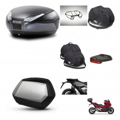 SHAD Maletas SH35 PREMIUM + soporte montaje baul SH48 accesorios DARK GREY KIT-481903
