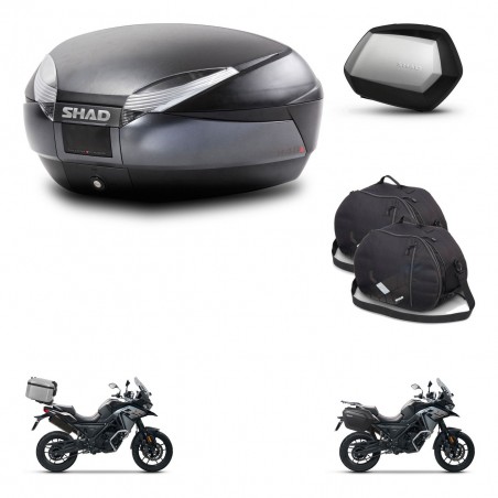 SHAD Maletas SH35 PREMIUM + soporte montaje baul SH48 accesorios DARK GREY KIT-481909