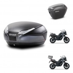 SHAD Maletas sh23 alu + soporte montaje baul SH48 DARK GREY PREMIUM KIT-481910