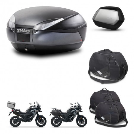 SHAD Maletas SH35 PREMIUM + soporte montaje baul SH48 accesorios DARK GREY KIT-481921