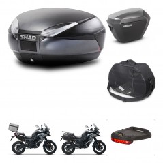 SHAD Maletas sh23 alu + soporte montaje baul SH48 accesorios DARK GREY PREMIUM KIT-481928