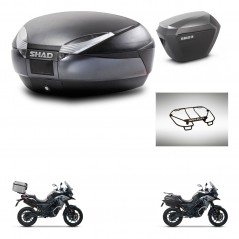 SHAD Maletas sh23 alu + soporte montaje baul SH48 accesorios DARK GREY PREMIUM KIT-481934