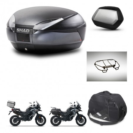 SHAD Maletas SH35 PREMIUM + soporte montaje baul SH48 accesorios DARK GREY KIT-481944