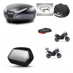 SHAD Maletas SH35 PREMIUM + soporte montaje baul SH48 accesorios DARK GREY KIT-481950