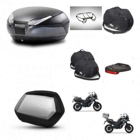 SHAD Maletas SH35 PREMIUM + soporte montaje baul SH48 accesorios DARK GREY KIT-481951