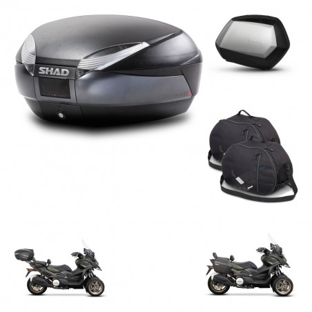 SHAD Maletas SH35 PREMIUM + soporte montaje baul SH48 accesorios DARK GREY KIT-481957
